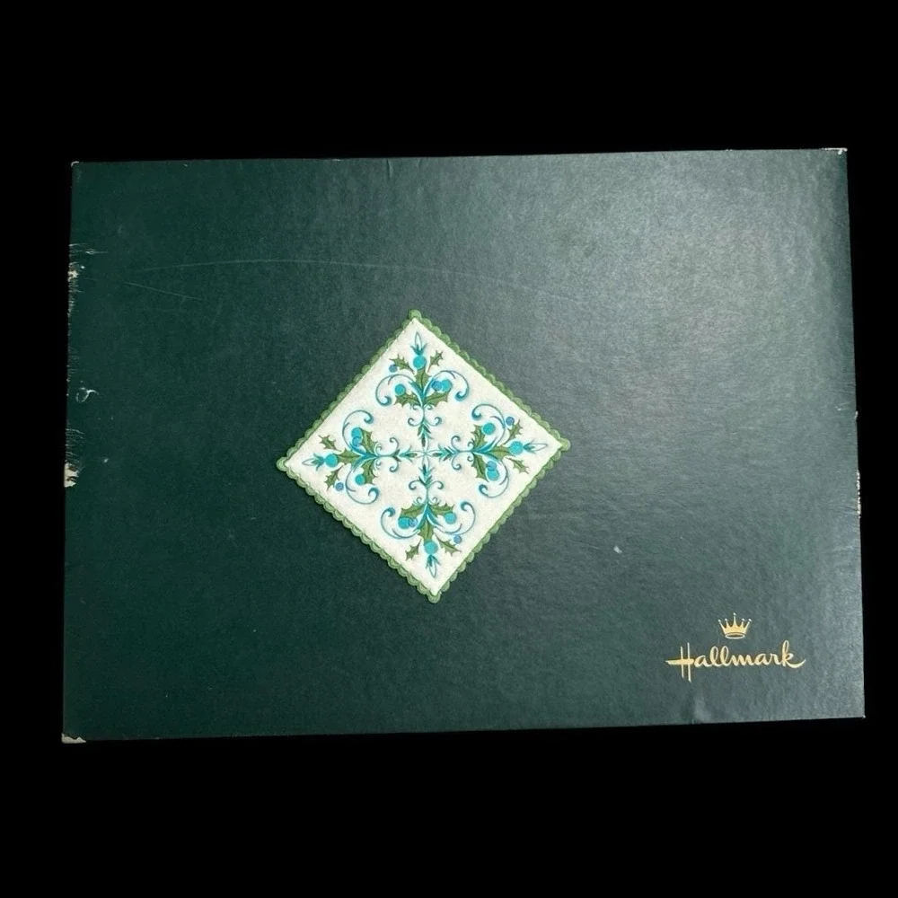 Hallmark Christmas Tree Luncheon Ensemble Paper Napkins Coasters Set‎ 1970s